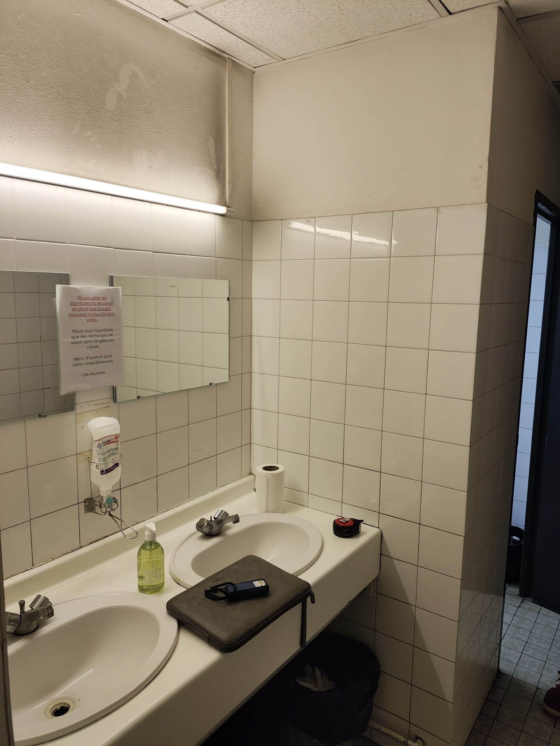 Plan vasque avant remplacement par CoBatim